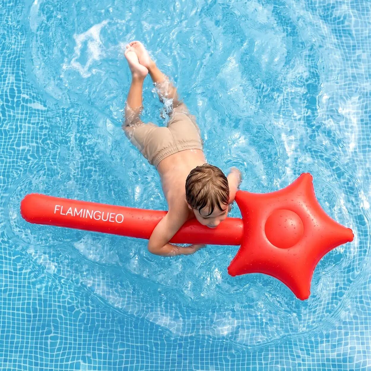 Flamingueo Bouée Étoile Géante Piscine PVC Rouge 4/5