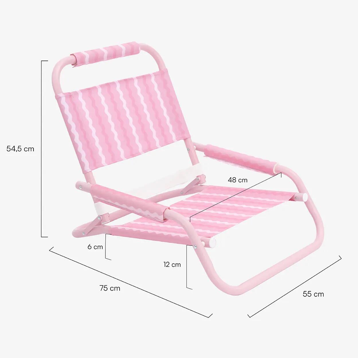 Flamingueo niedriger klappbarer strandstuhl aluminium polyester rosa 7/7