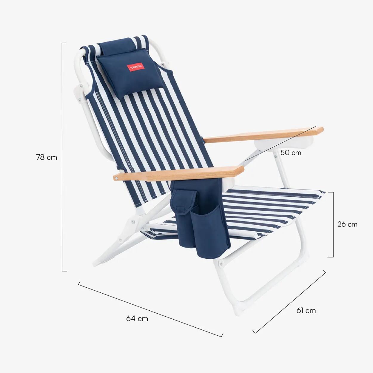 Flamingueo verstellbarer strandstuhl 5 positionen aluminium blau 7/7