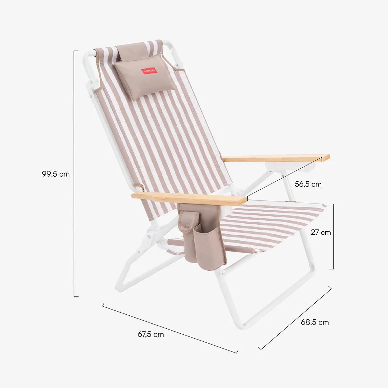 Flamingueo verstellbarer strandstuhl 5 positionen aluminium beige 7/7