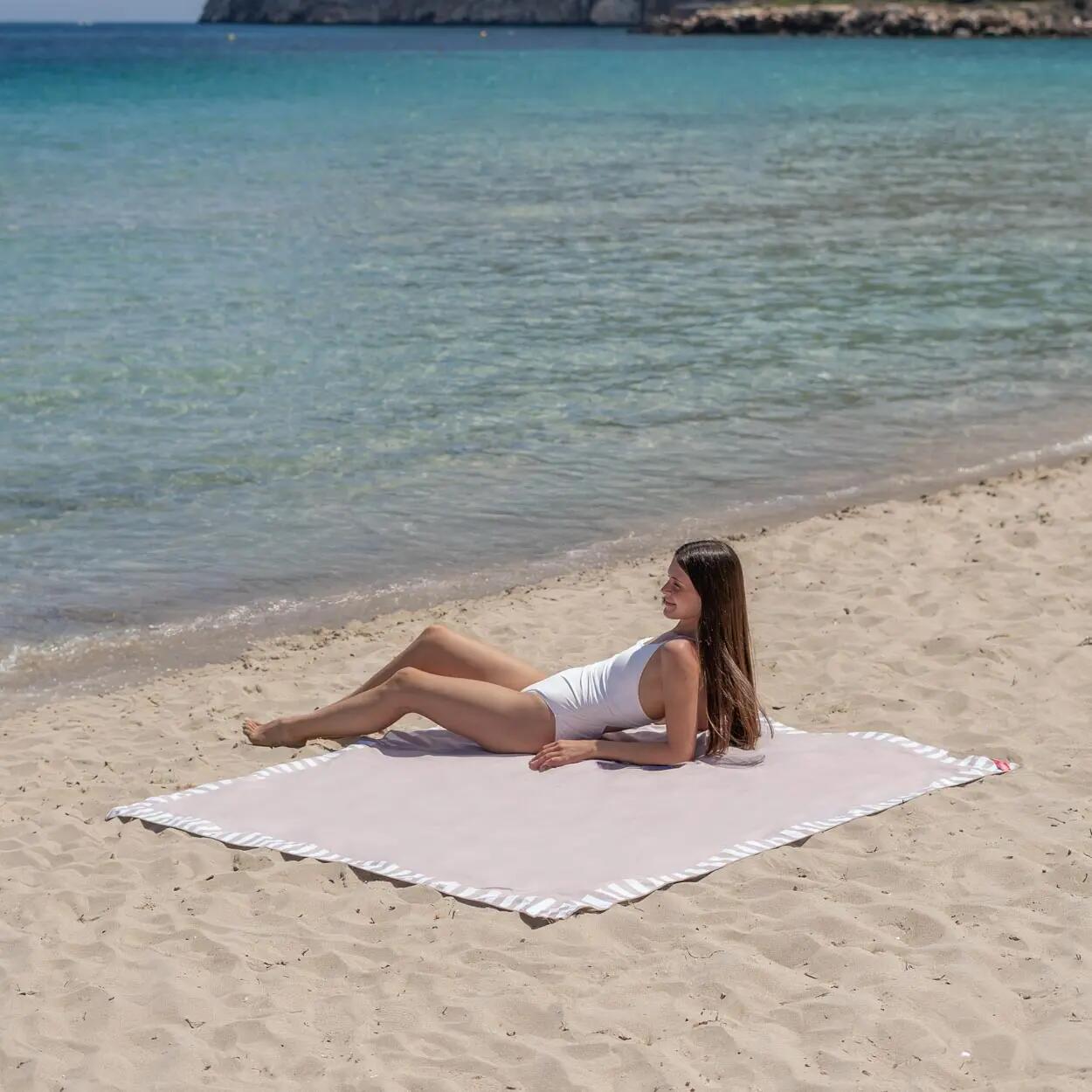 Flamingueo manta picnic microfibra beige 3/7