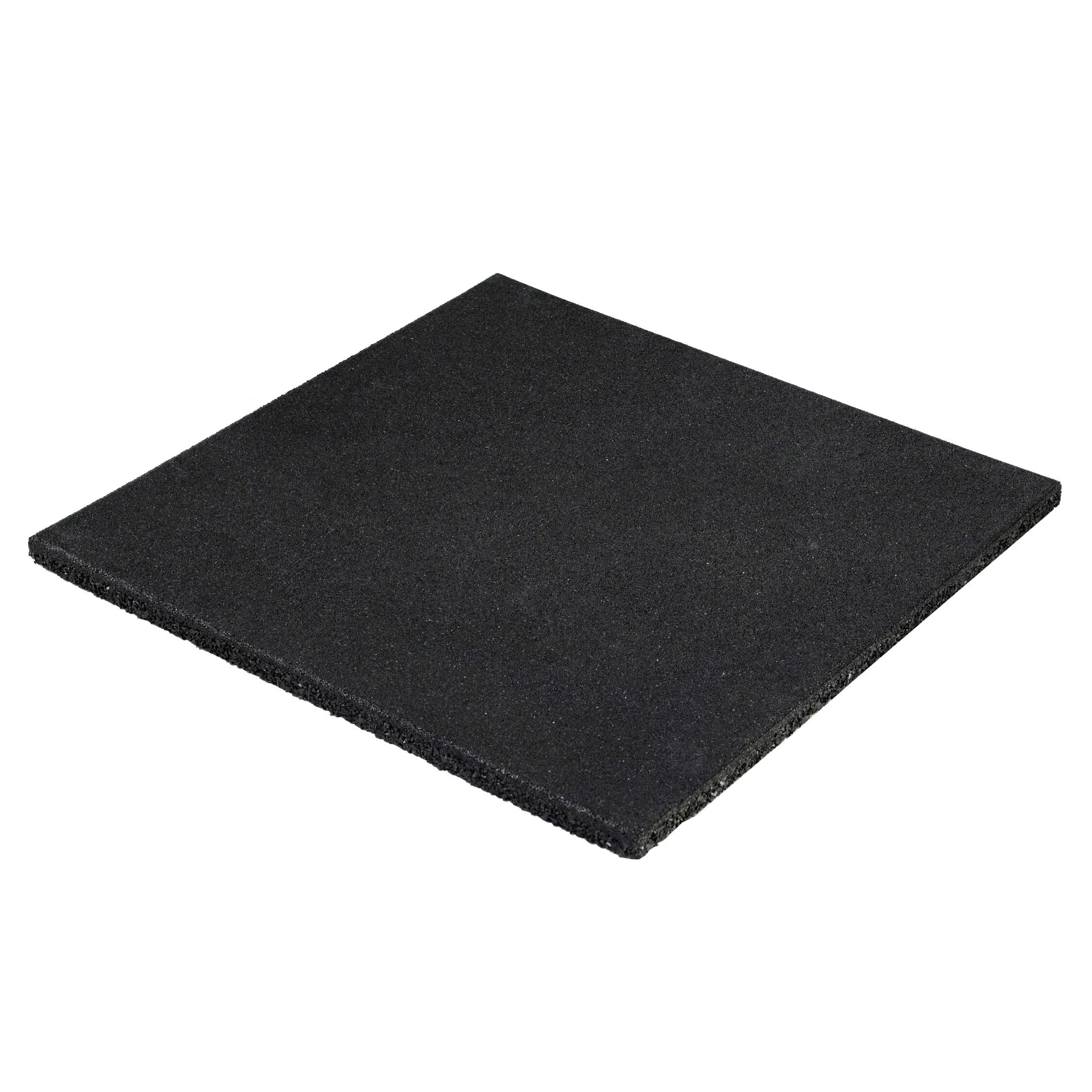 ARMOR Rubber Floor Mat (Black), 50 × 50 cm, 20 mm Thick (Set of 4, Covers 1 m²) - IRONTEC