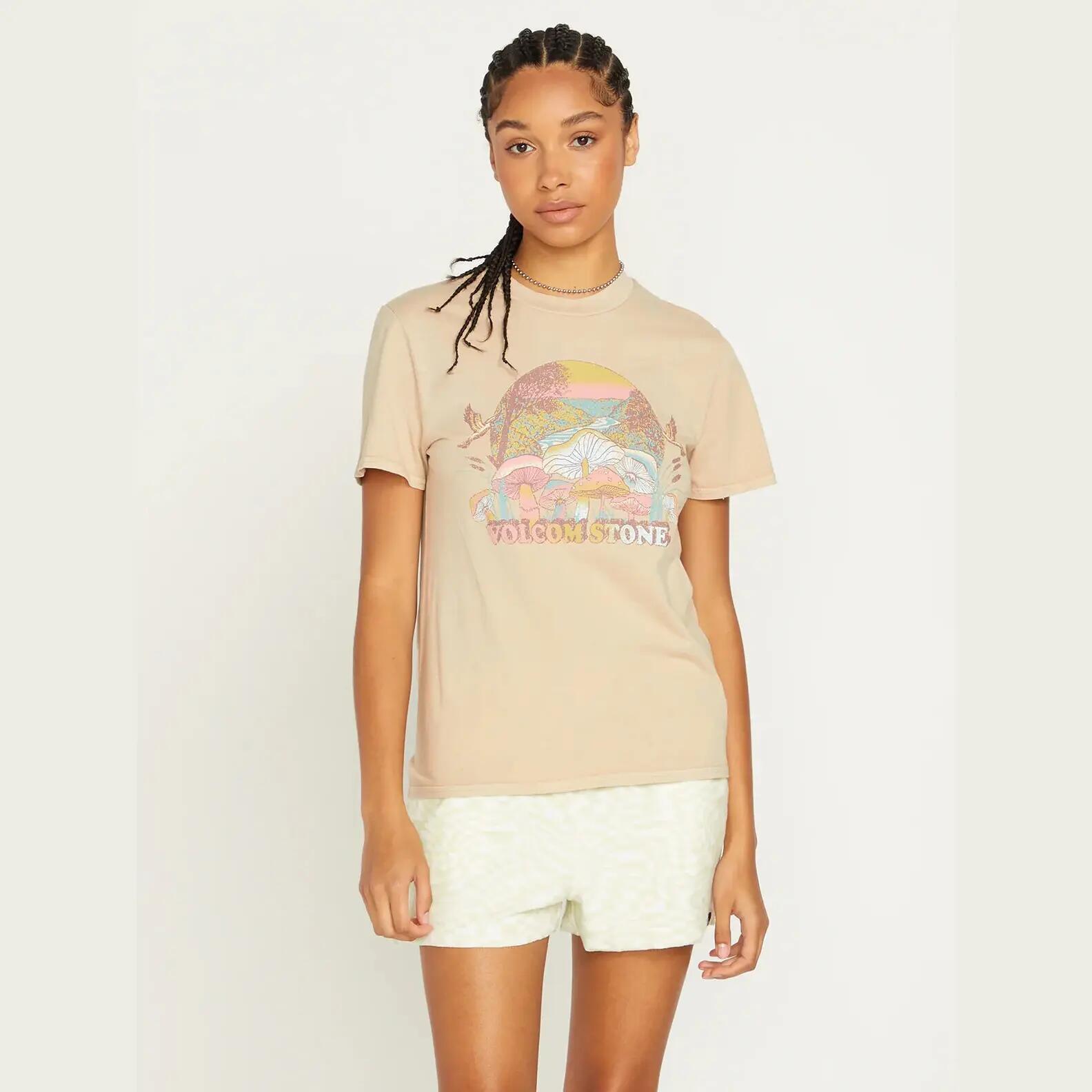T-shirt - Monopatim - Mulher - Farm To Yarn Lock It Up - Estampado - Taupe 1/3