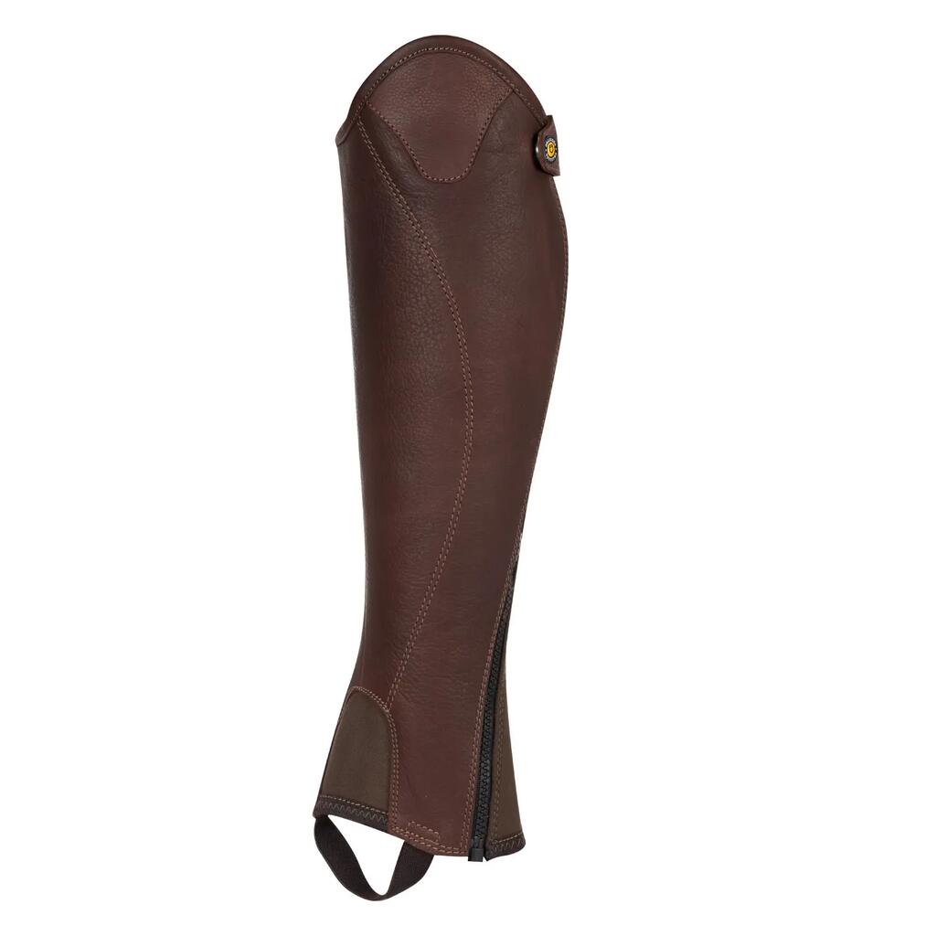 Unisex gaiters in soft leather with side zipper