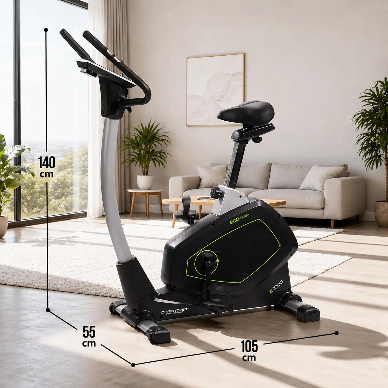 Heimtrainer mit Eigenantrieb - Stromlos - inkl. Pulsgurt - ECO 1000 5/9