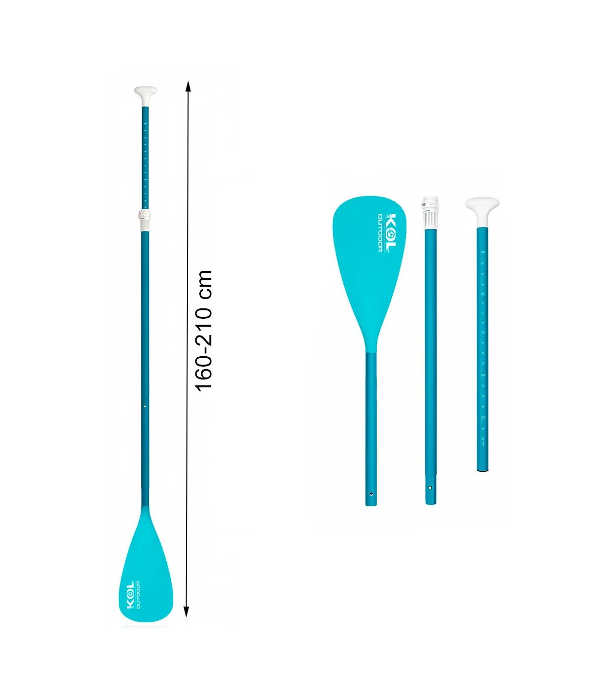 Remo SUP Paddle Surf Alumínio Ajustável 3 Peças KOL Outdoor Basic 165-215cm 3/5