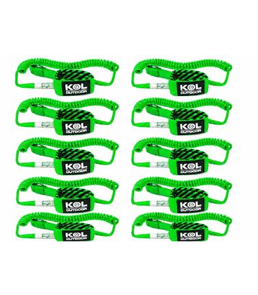 Pack 10 Leash SUP Stand Up Paddle – Ligne de Sécurité Cheville 3 m – Vert