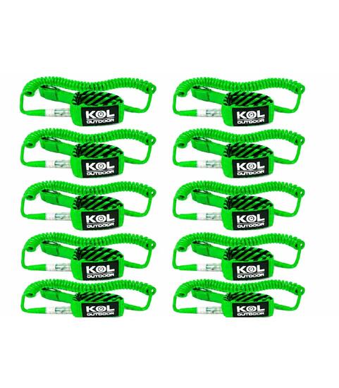 Pack 10 Leash SUP Stand Up Paddle – Ligne de Sécurité Cheville 3 m – Vert