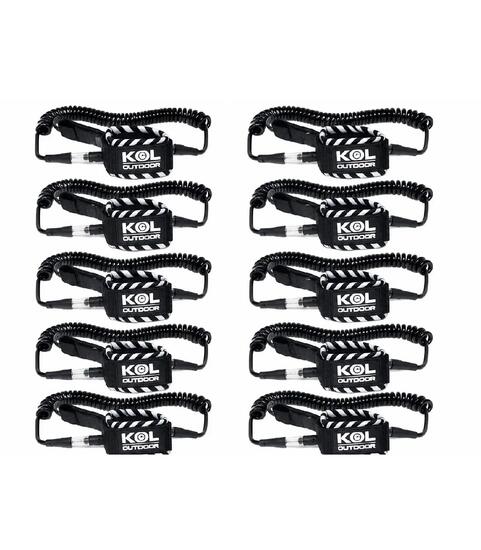 Pack 10 Leash SUP 3m Sécurité Stand Up Paddle Cheville Noir Loueurs