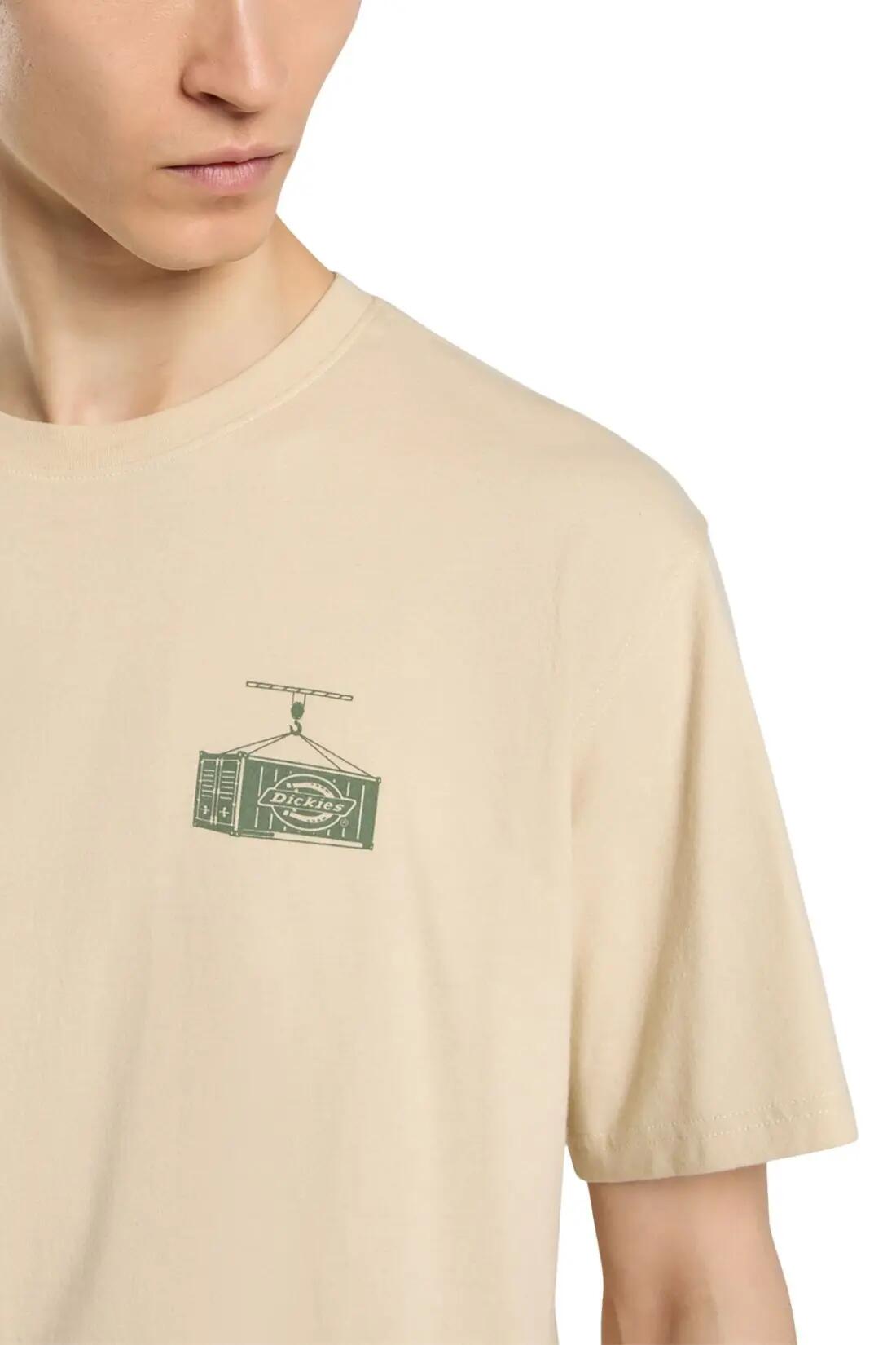 t-shirt - casual - Homme - coupe relaxed, imprimé logo - Apison - kaki 4/5