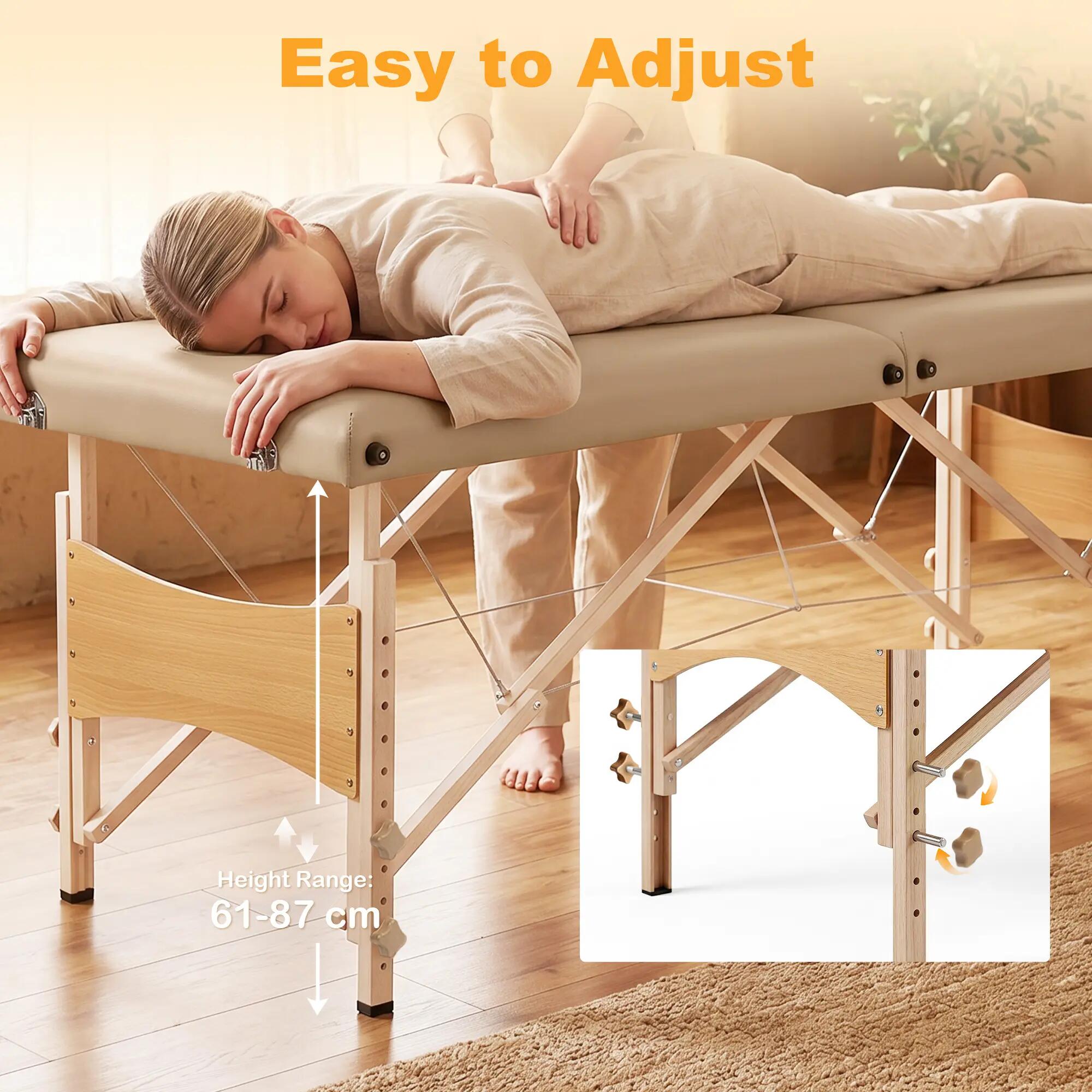 Marquesa de massagem 186x60x87 cm castanho claro HOMCOM 6/13