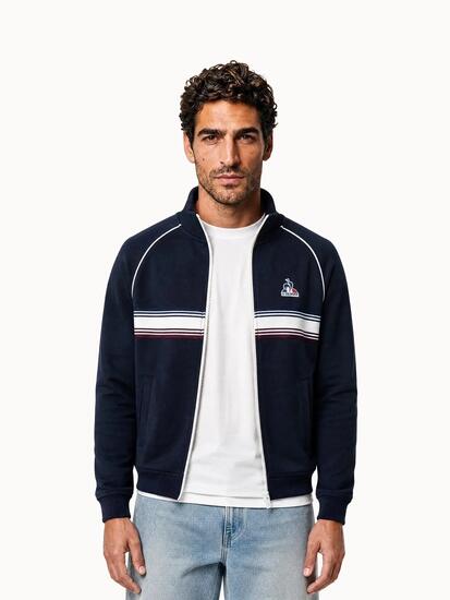 Veste zippée en double face avec bande rayée