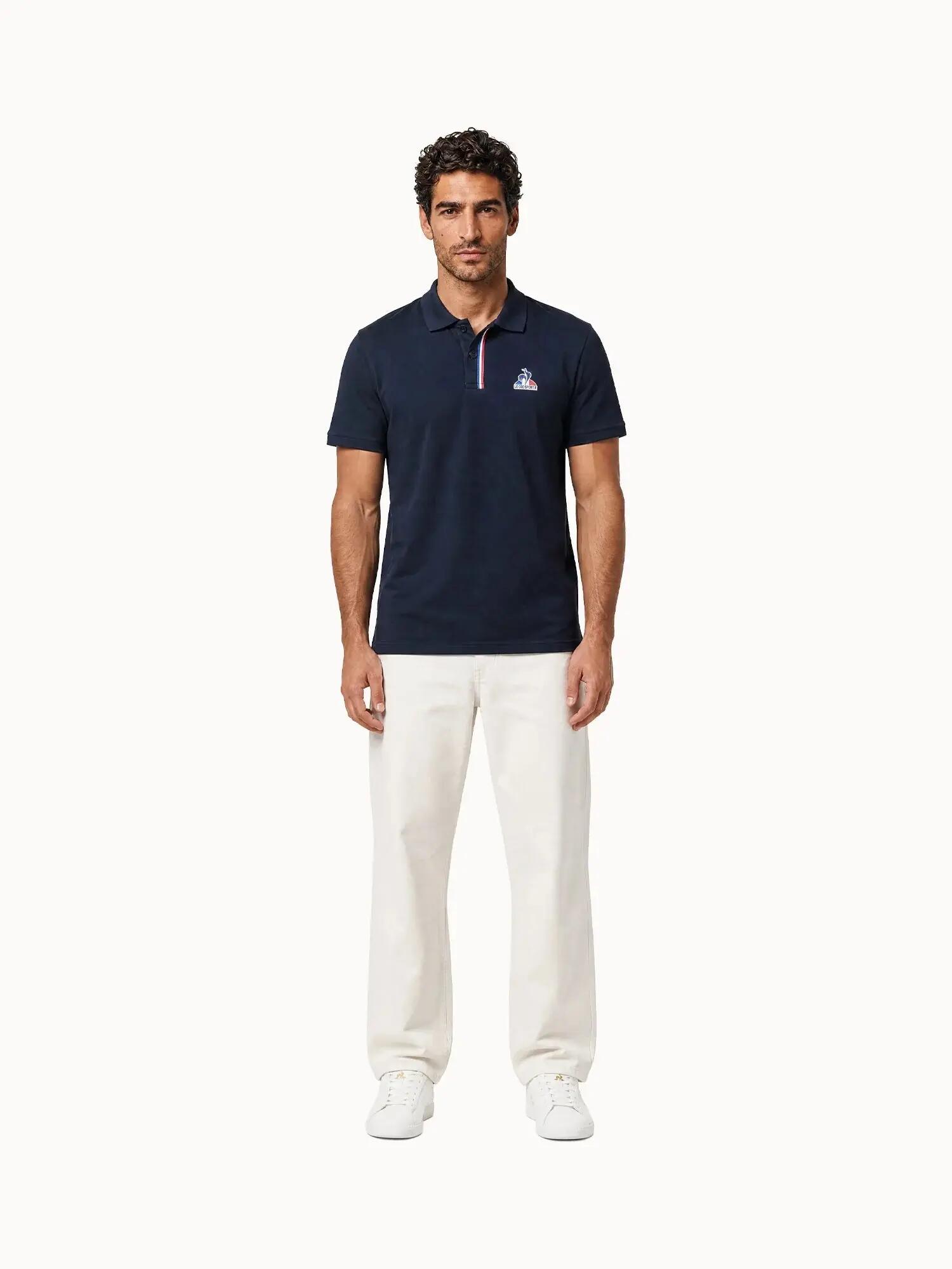 Polo en jersey double effet piqué avec détail tricolore Tricolores 5/5