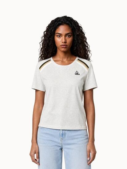 T-shirt en jersey de coton avec bandes rayées épaules Heritage