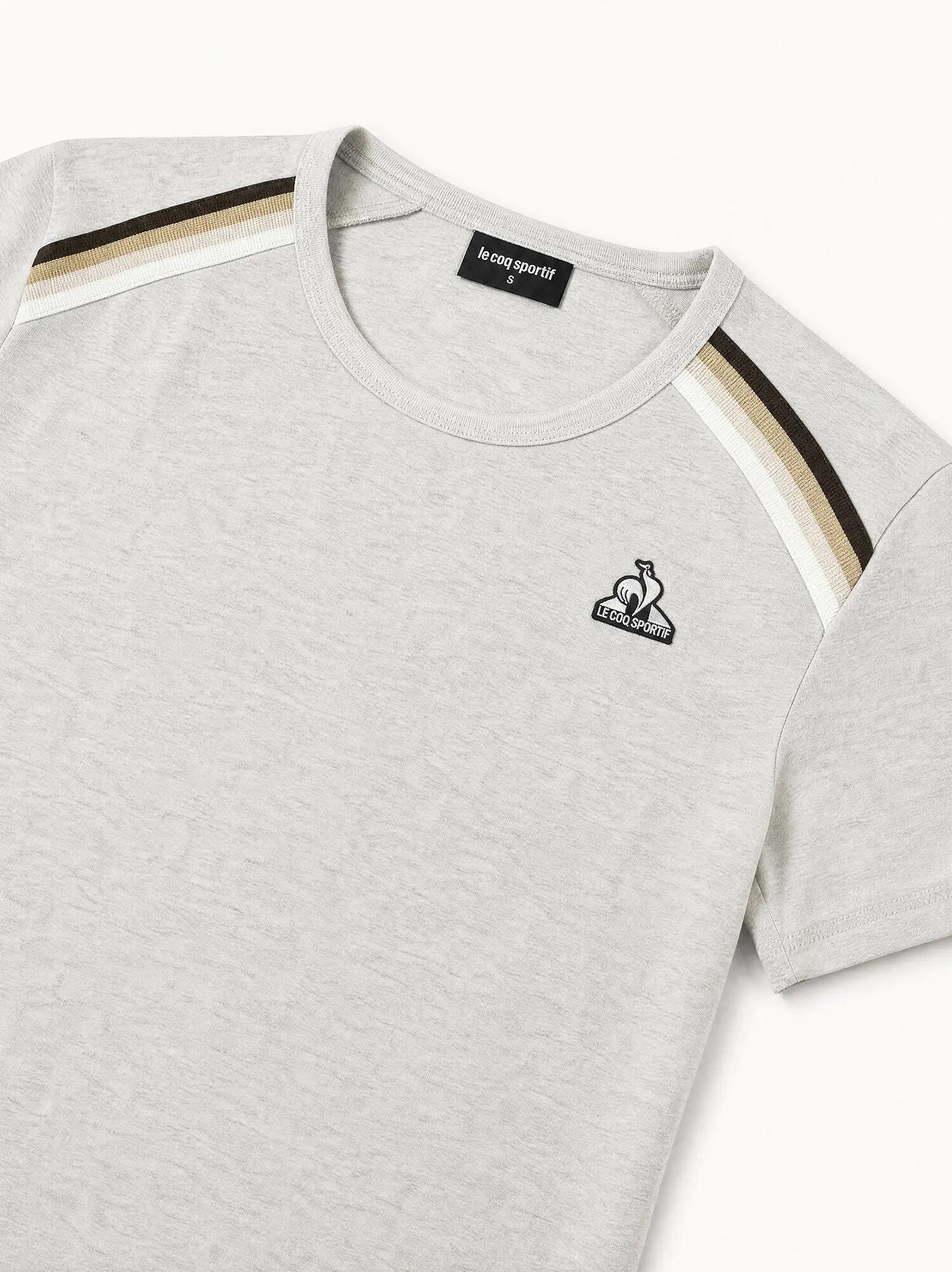 T-shirt en jersey de coton avec bandes rayées épaules Heritage 4/5