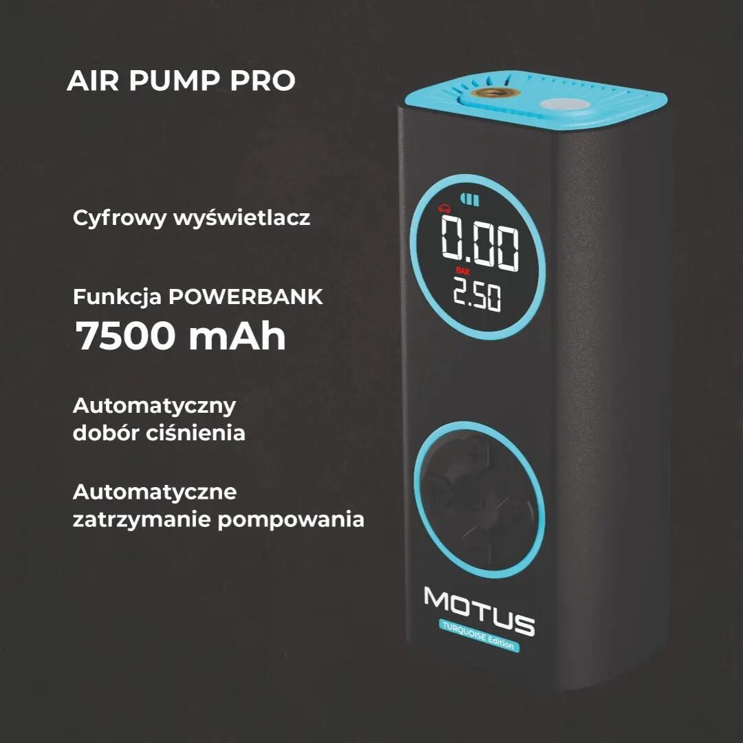 Pompe électrique Motus AirPump Pro Turquoise Edition 96W 7500 mAh Manomètre 5/8