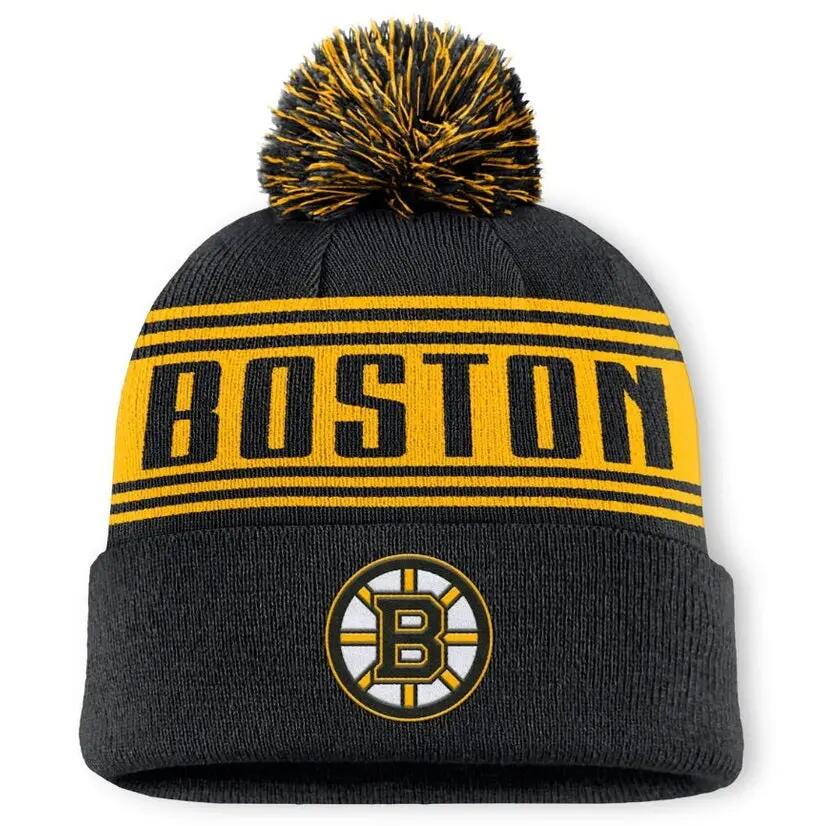 Beanie M&N NHL Pom BOS BRUINS Black 4/6