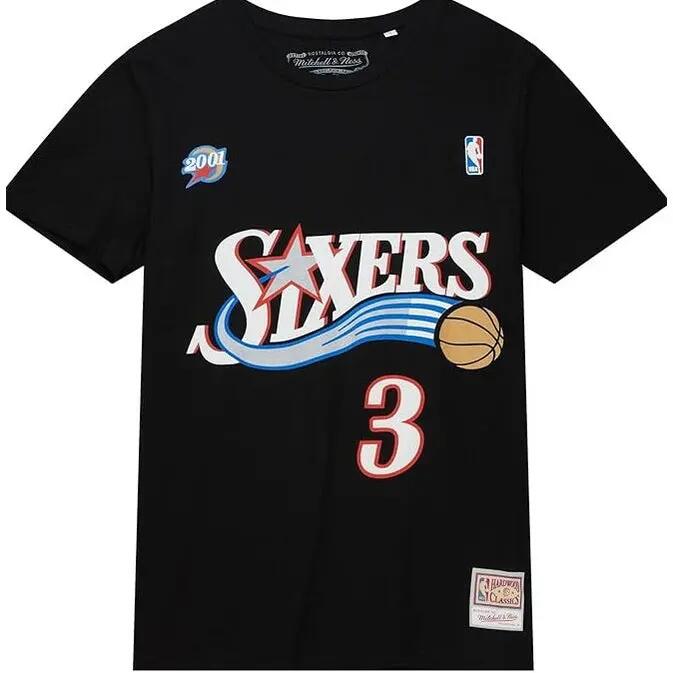 T-shirt Mitchell & ness modèle BMTRINTL1074-P76AIBLCK pour homme 3/7
