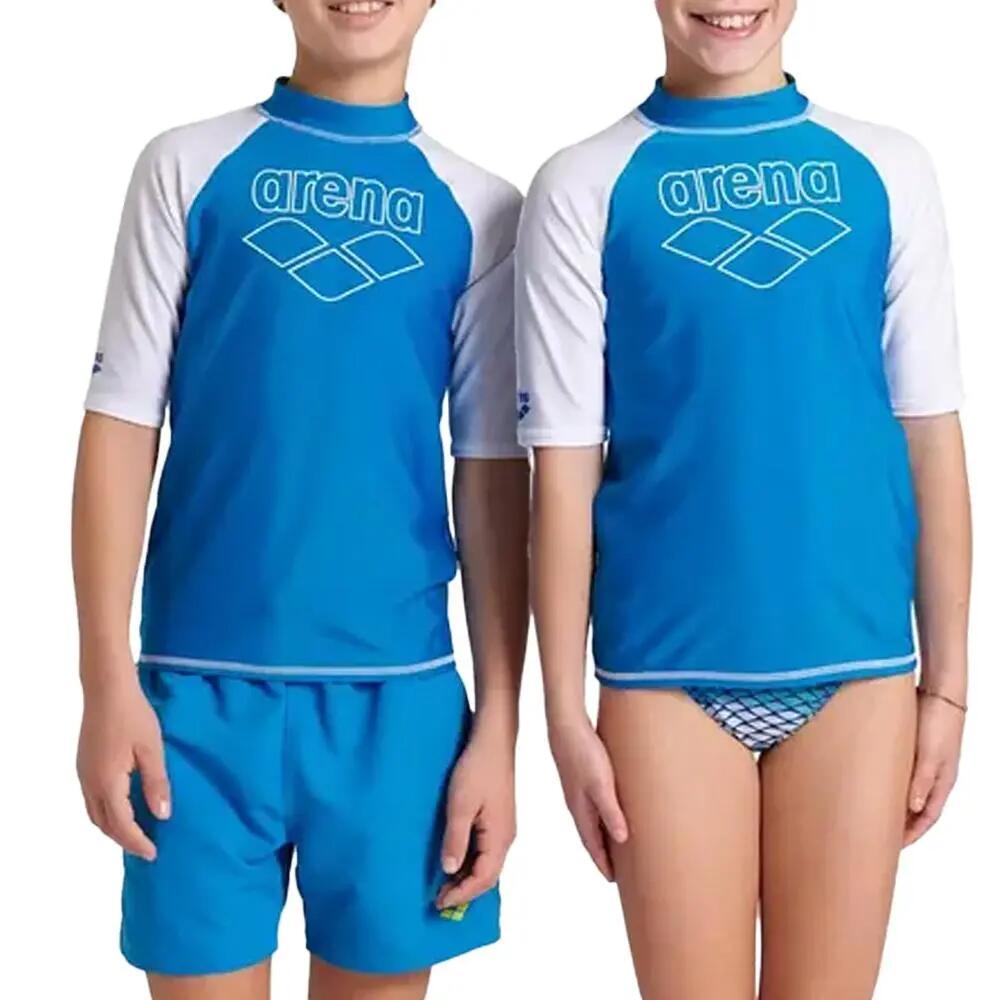 Chaleco de natación Arena de licra azul y blanco para niño 4/5