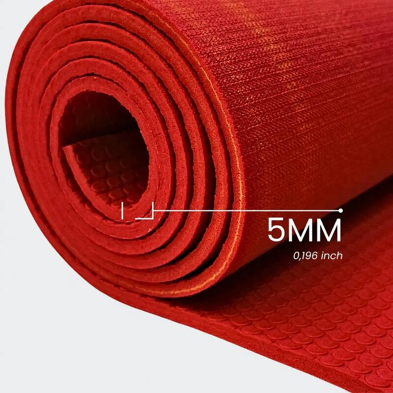Rebuwo Kaydırmaz Ekolojik PER Yoga ve Pilates Matı 5 mm - Turuncu