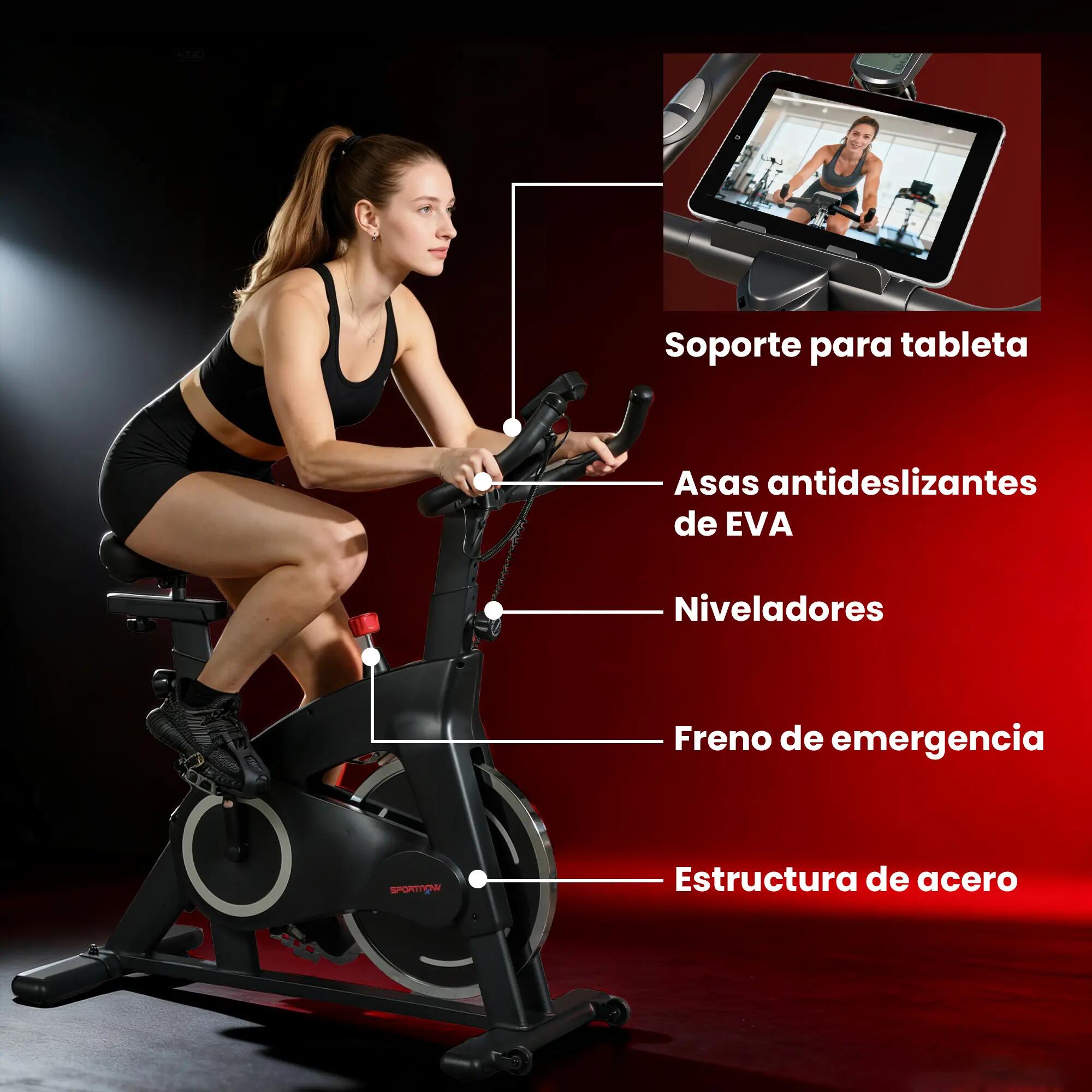 Bicicleta estática 108x53x111 cm preto SPORTNOW 4/7