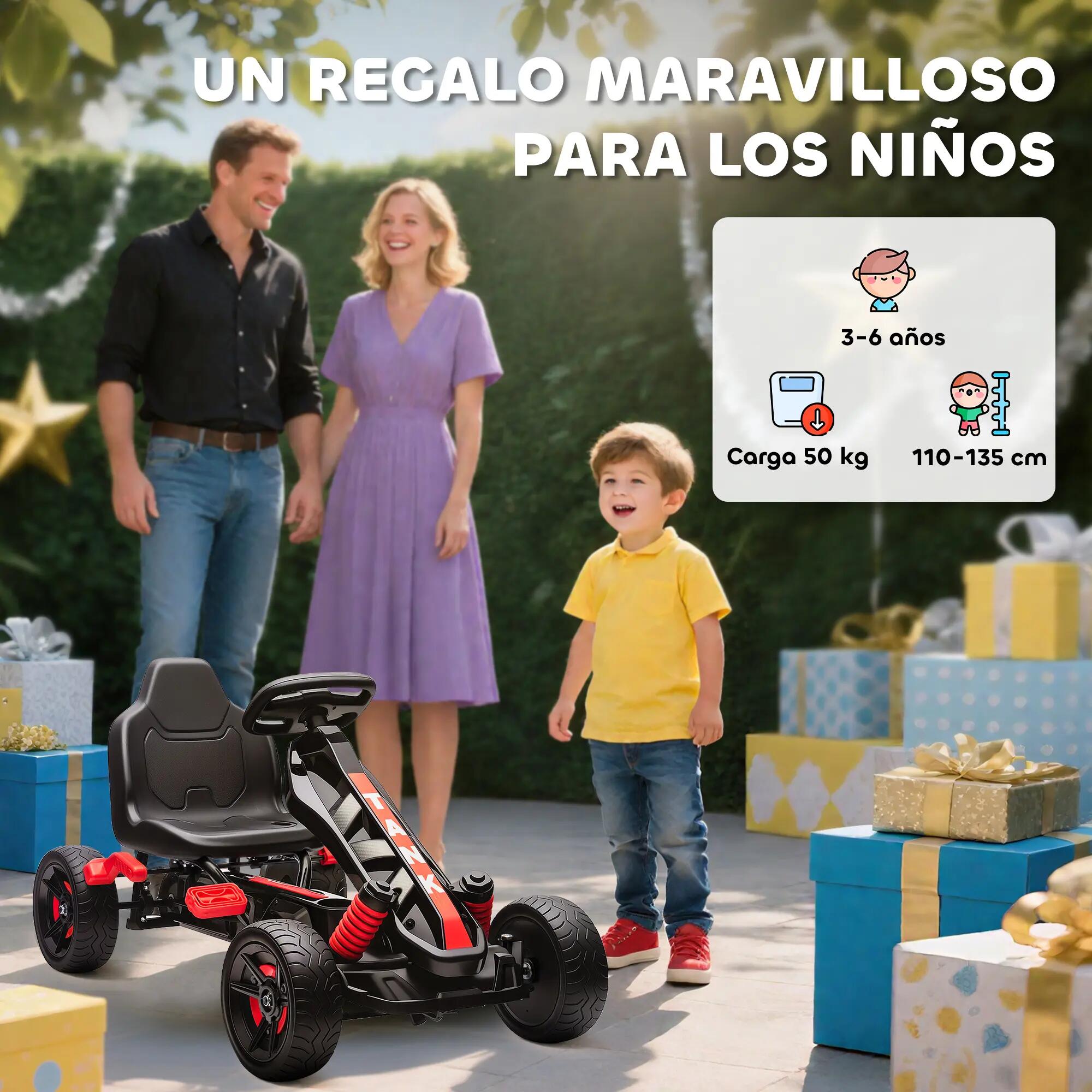 Kart a Pedais para Crianças com Travão vermelho 4/5