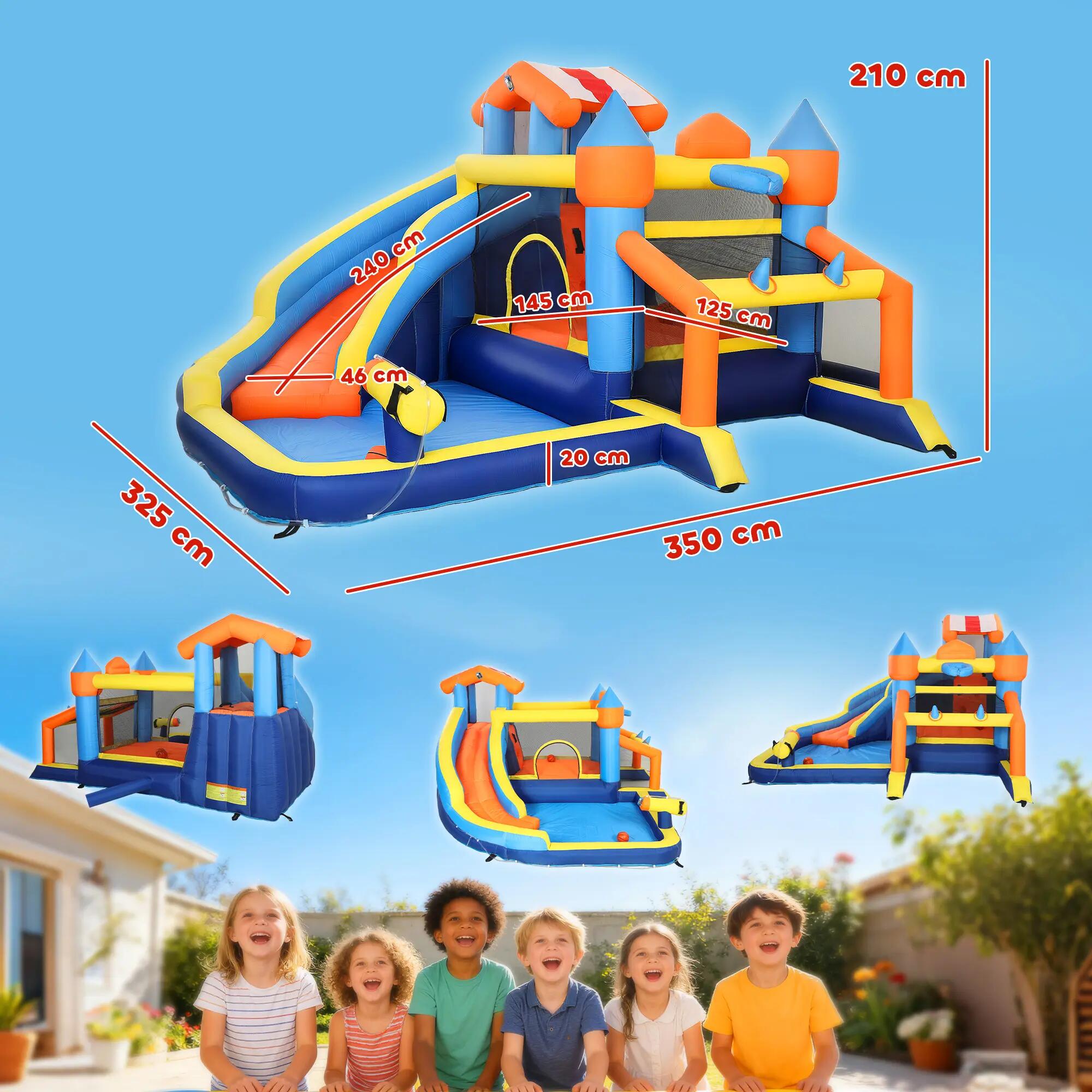 Castelo insuflável 350x325x210 cm multicolorido AIYAPLAY 3/5