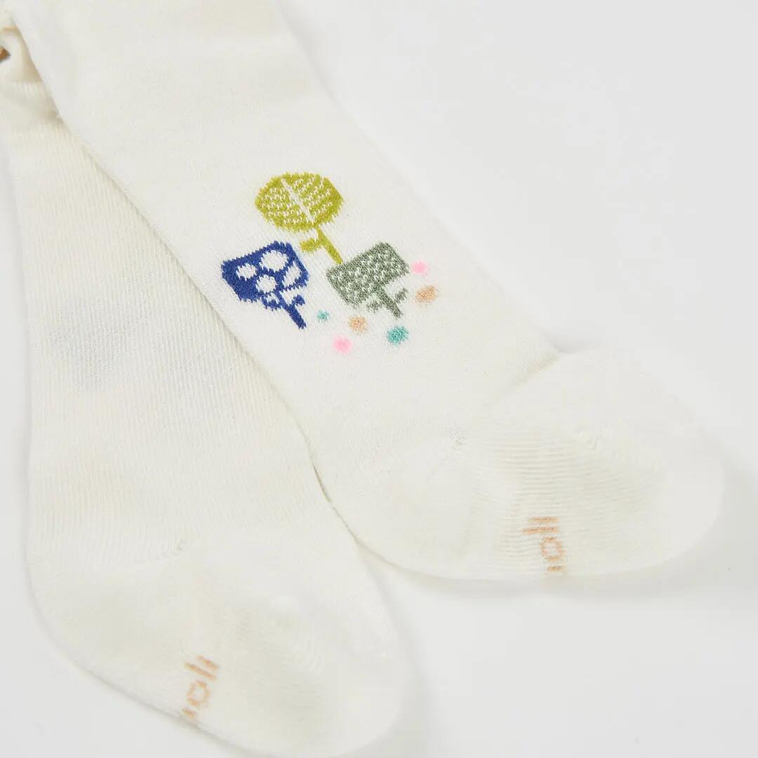 Leotardo blanco estampado de árboles bebé 2/2