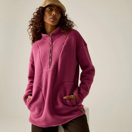 Pull polaire long à demi-zip Frankie Borg pour femme