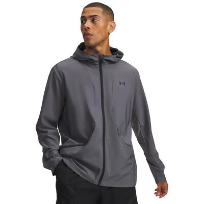 Heren unstoppable performance trainingsjas met capuchon (zwart/zilver)