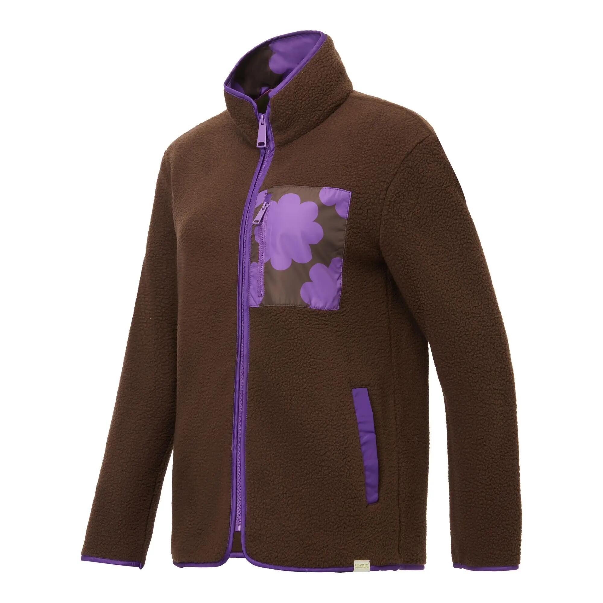 Orla Kiely bedrukte Borg fleece met volledige ritssluiting 8/10