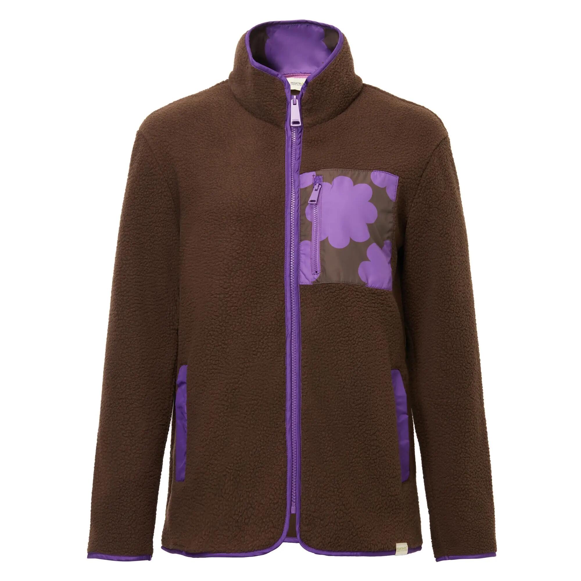 Orla Kiely bedrukte Borg fleece met volledige ritssluiting 7/10