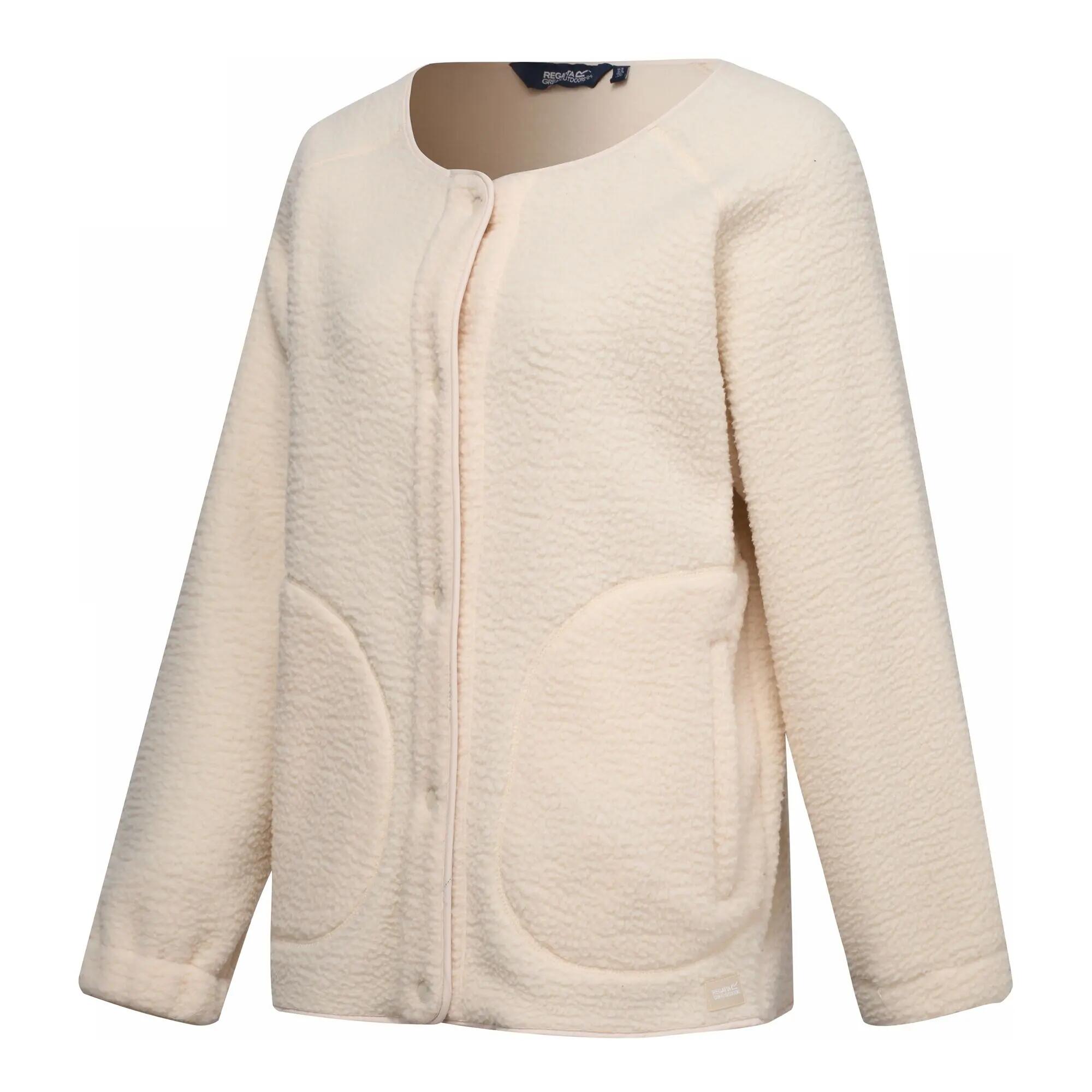 Damen-Fleecejacke mit durchgehender Knopfleiste von Lea 9/11
