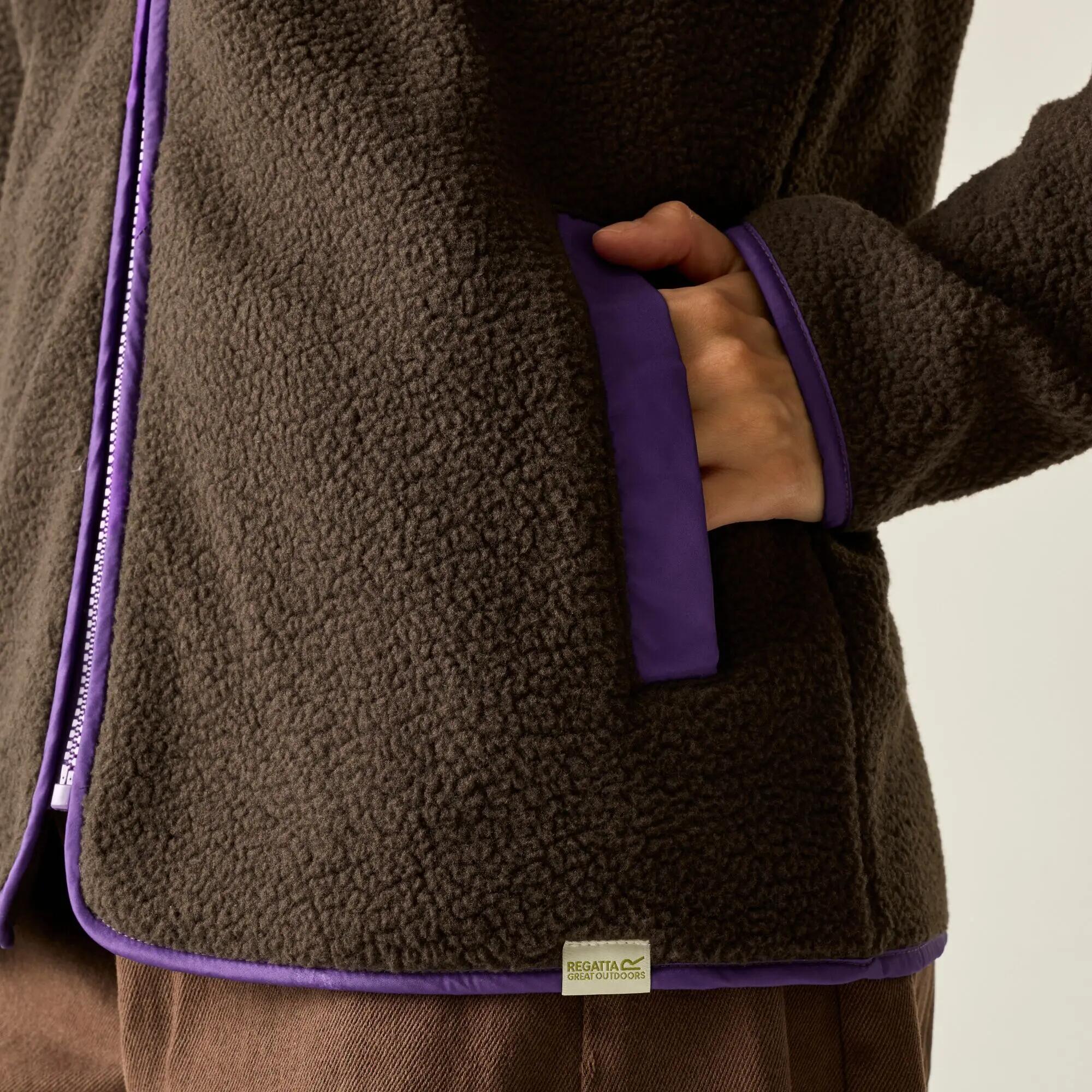 Orla Kiely bedrukte Borg fleece met volledige ritssluiting 6/10