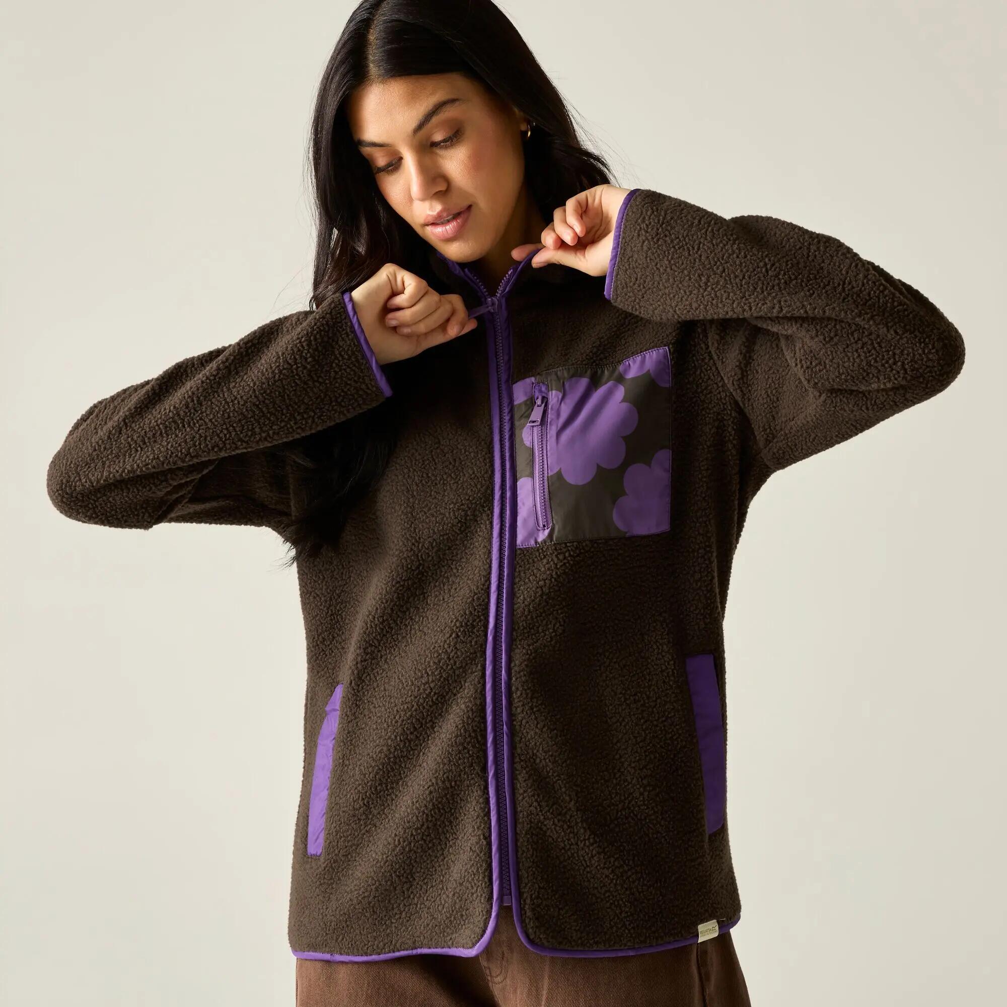 Orla Kiely bedrukte Borg fleece met volledige ritssluiting 4/10