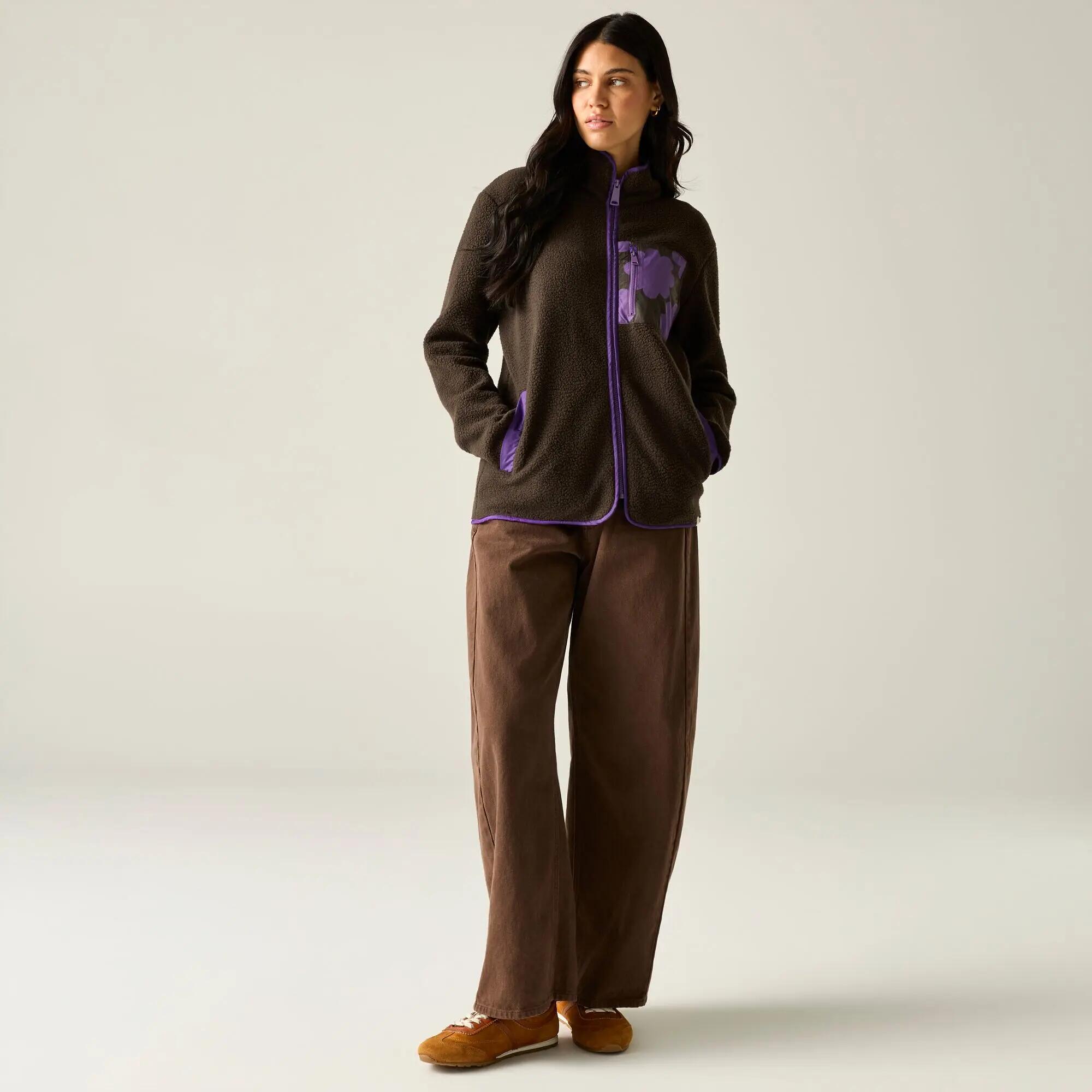 Orla Kiely bedrukte Borg fleece met volledige ritssluiting 2/10
