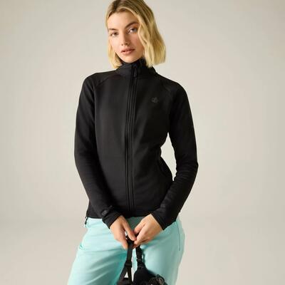 Dames lowline midlayer met volledige ritssluiting en stretchkern