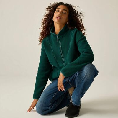 Frankie borg longline half zip fleece voor dames