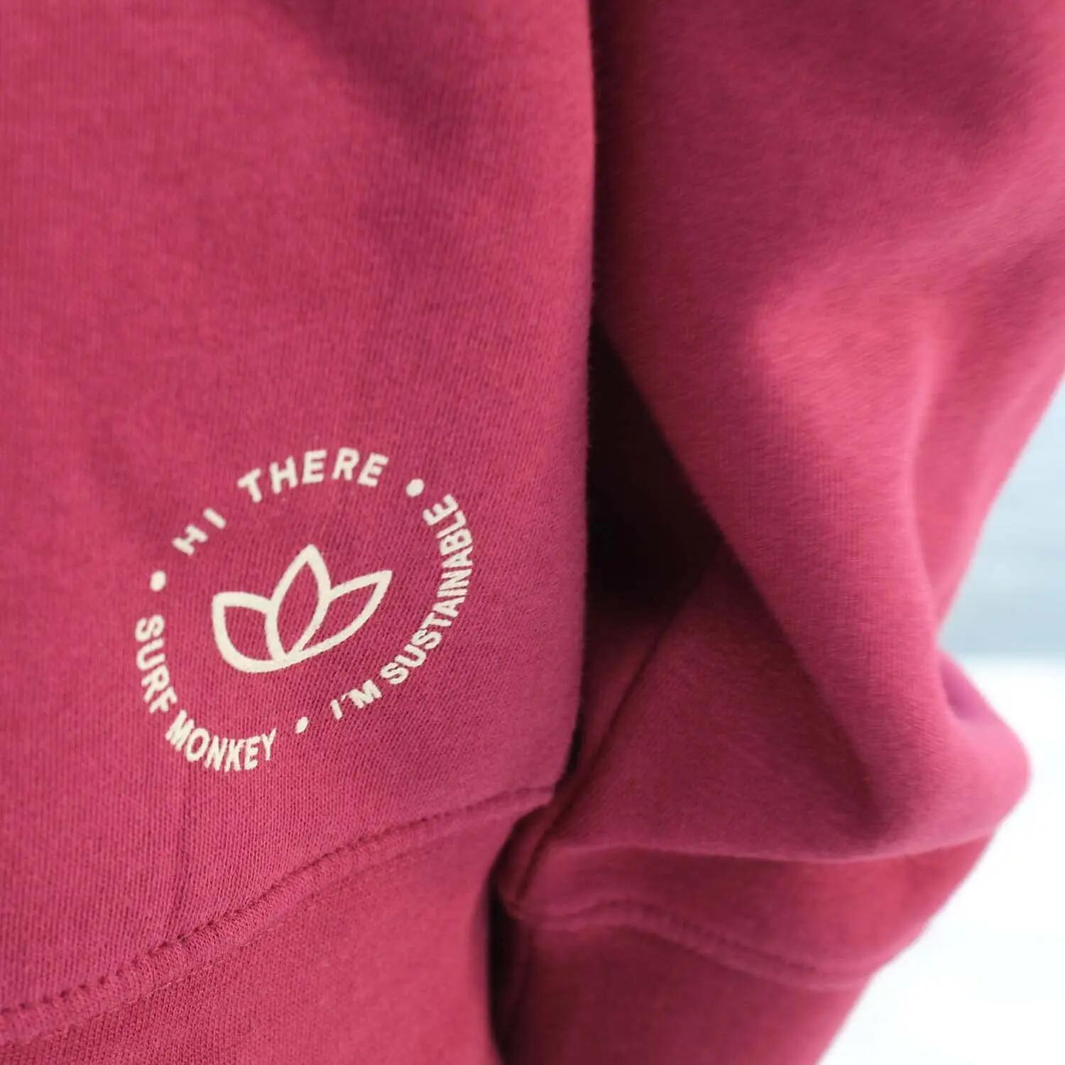 Felpa con cappuccio / Uomo/Donna - Cotone biologico (Bordeaux) 3/6