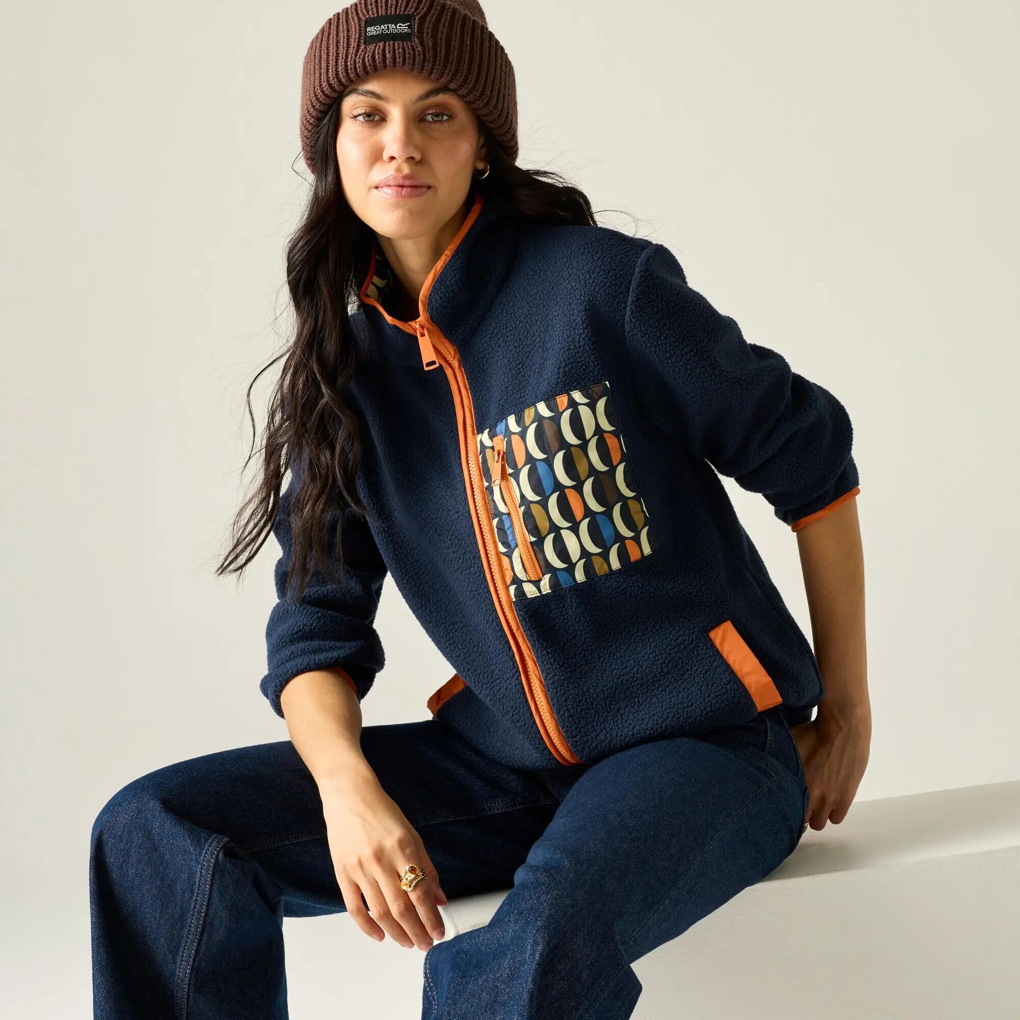 Orla Kiely Printed Borg Full Zip Fleece 6/10