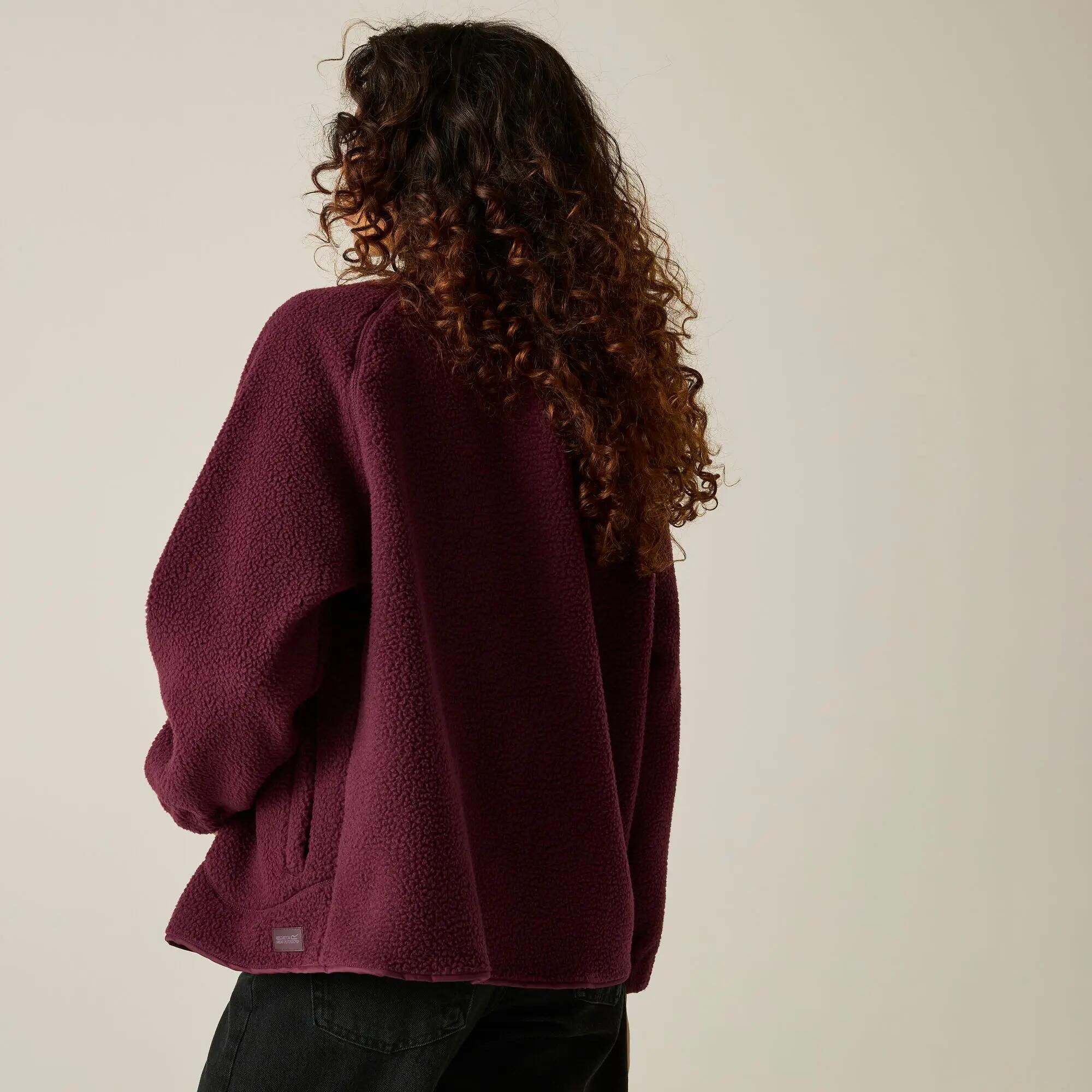 Damen-Fleecejacke mit durchgehender Knopfleiste von Lea 3/10