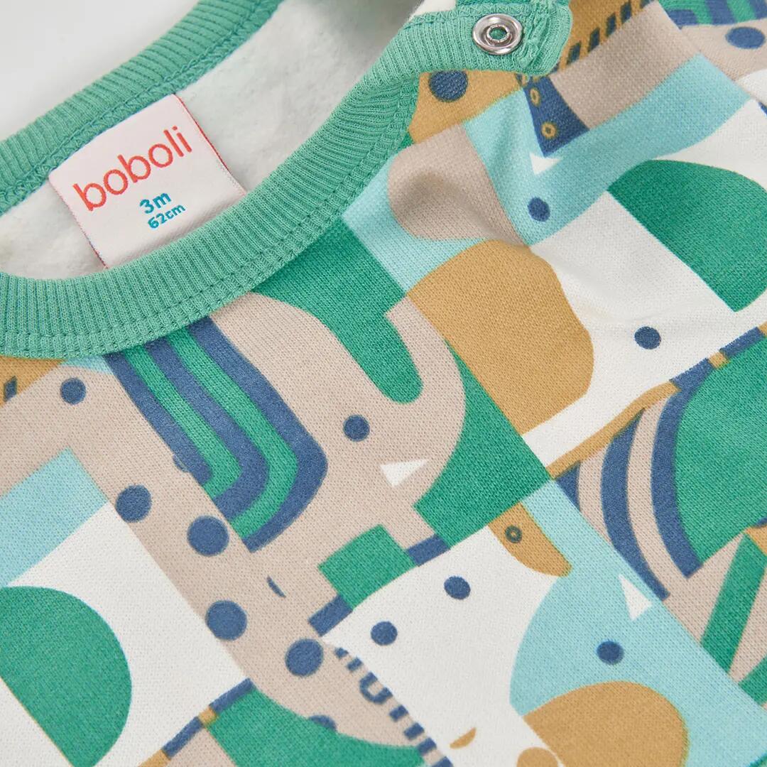 Conjunto punto bebé niño estampado geométrico verde 7/7