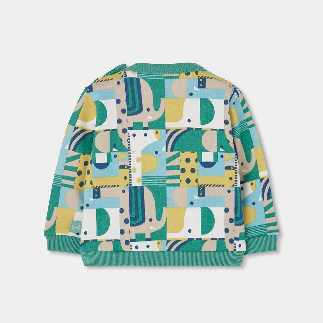 Conjunto punto bebé niño estampado geométrico verde 5/7