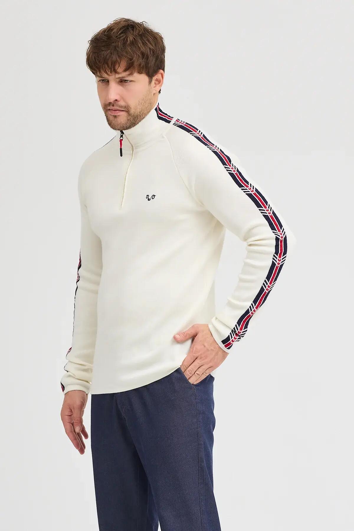 Noyan - Sweter męski 100% wełny merino M, Ecru 3/3