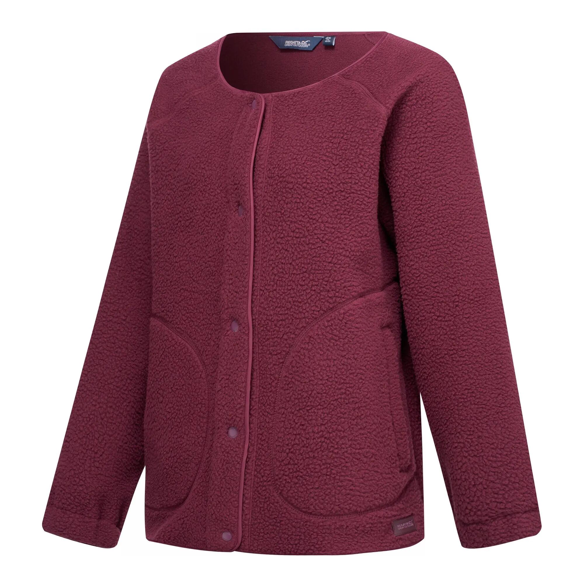 Damen-Fleecejacke mit durchgehender Knopfleiste von Lea 8/10