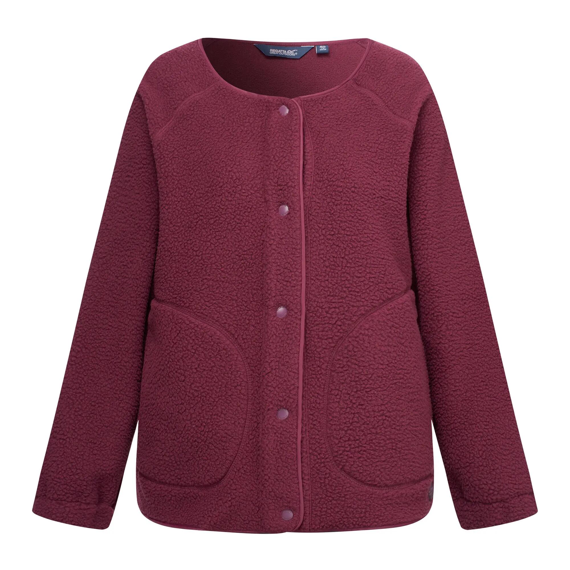 Damen-Fleecejacke mit durchgehender Knopfleiste von Lea 7/10