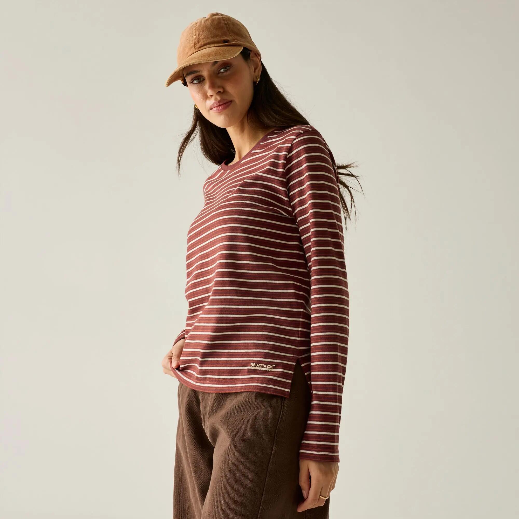 Federica Damen-Langarmshirt mit Rundhalsausschnitt und Streifen 6/10