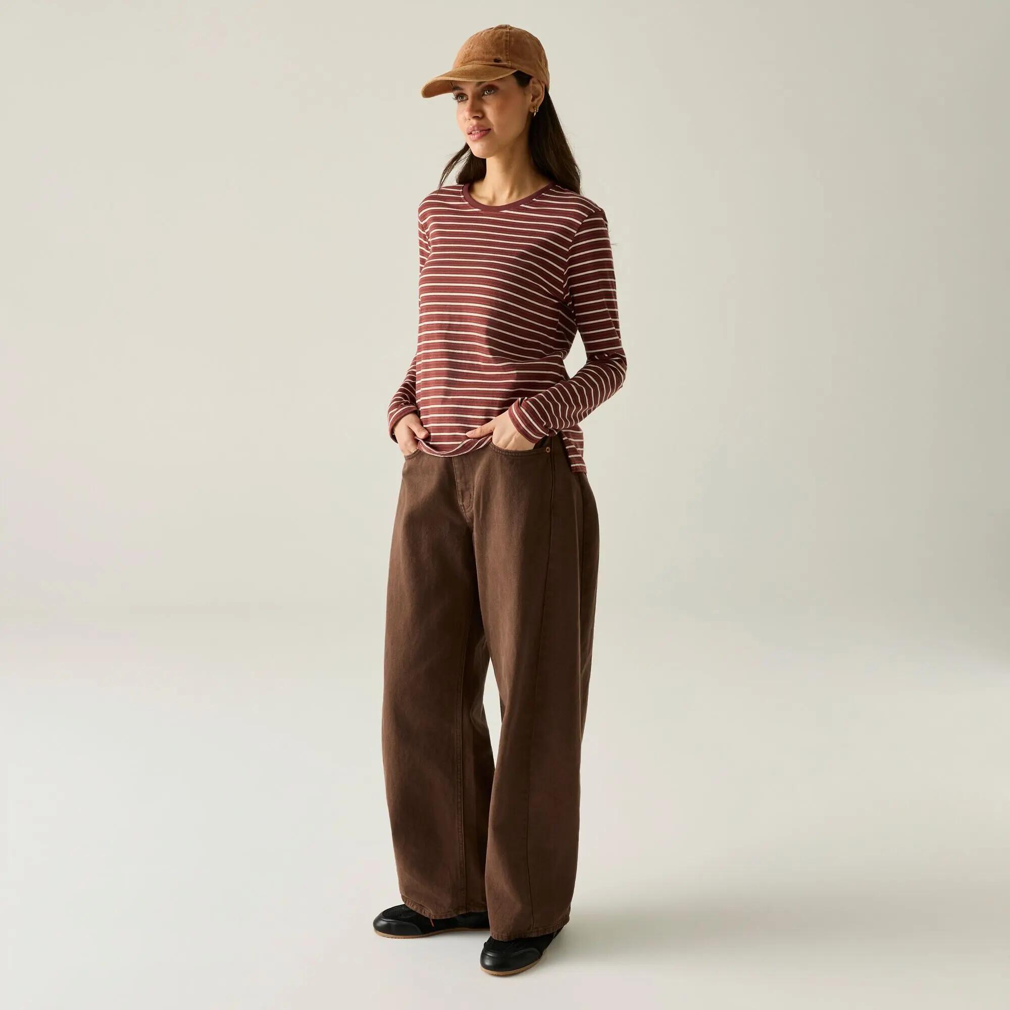 Federica Damen-Langarmshirt mit Rundhalsausschnitt und Streifen 4/10
