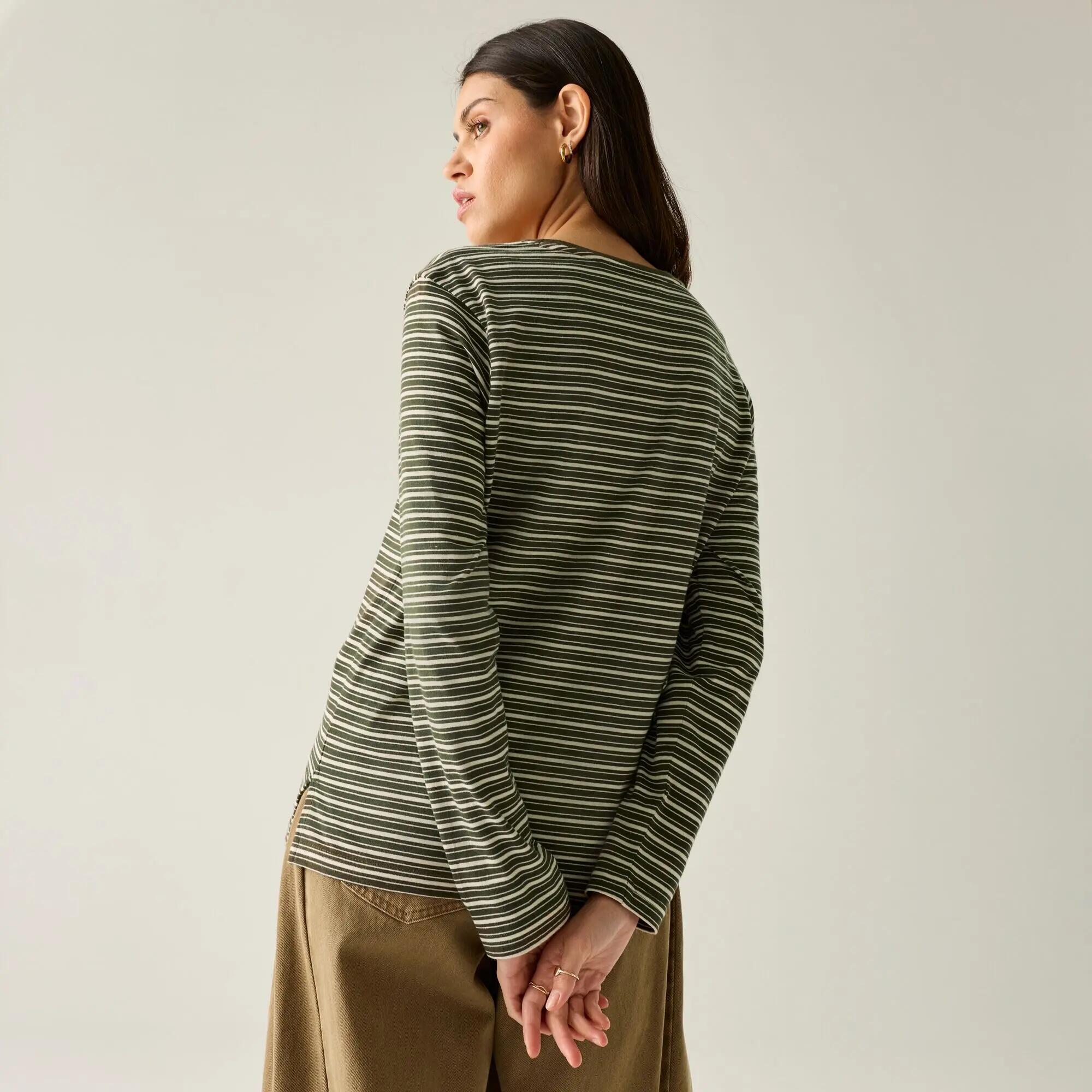 Federica Damen-Langarmshirt mit Rundhalsausschnitt und Streifen 3/10