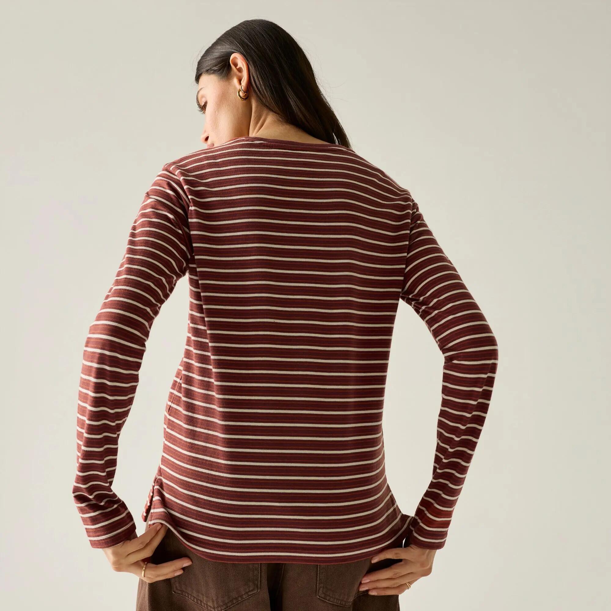 Federica Damen-Langarmshirt mit Rundhalsausschnitt und Streifen 3/10